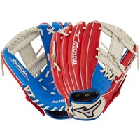 Mizuno Youth Prospect 11in Baseball Glove, Red/Royal
