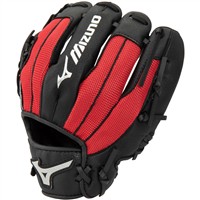 Mizuno Youth Prospect 10 Inch Baseball Glove, Black/Red