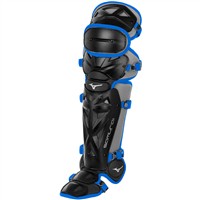 Mizuno Adult Samurai Catcher Baseball Leg Guards, Black/Royal