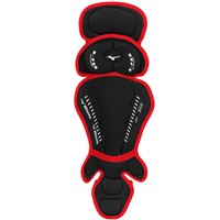 Mizuno Adult Samurai Catcher Baseball Leg Guards, Black/Red