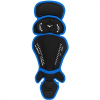 Mizuno Adult Samurai Catcher Baseball Leg Guards, Black/Royal