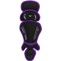 Mizuno Samurai Intermediate Catcher Baseball Leg Guards, Black/Purple