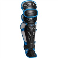 Mizuno Samurai Intermediate Catcher Baseball Leg Guards, Black/Royal