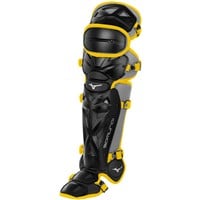 Mizuno Youth Samurai Catcher Baseball Leg Guards, Black/Yellow