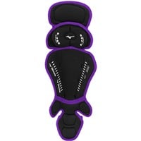 Mizuno Youth Samurai Catcher Baseball Leg Guards, Black/Purple
