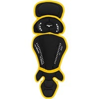 Mizuno Youth Samurai Catcher Baseball Leg Guards, Black/Yellow