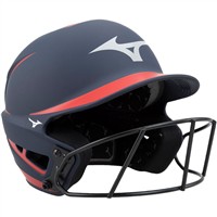 Mizuno F6 2-Tone Fastpitch Softball Batting Helmet, Navy/Red
