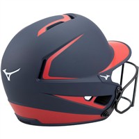 Mizuno F6 2-Tone Fastpitch Softball Batting Helmet, Navy/Red