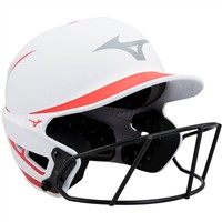 Mizuno F6 2-Tone Fastpitch Softball Batting Helmet, White/Red