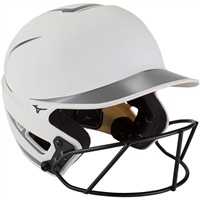Mizuno F6 2-Tone Fastpitch Softball Batting Helmet, White/Grey