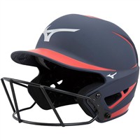 Mizuno Youth F6 2-Tone Fastpitch Softball Batting Helmet, White/Red