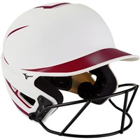 Mizuno Youth F6 2-Tone Fastpitch Softball Batting Helmet, White/Red