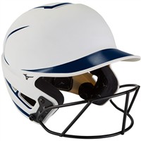 Mizuno Youth F6 2-Tone Fastpitch Softball Batting Helmet, White/Navy