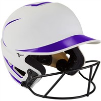Mizuno Youth F6 2-Tone Fastpitch Softball Batting Helmet, White/Red