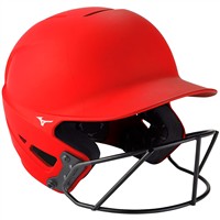 Mizuno F6 Solid Fastpitch Softball Batting Helmet, Red