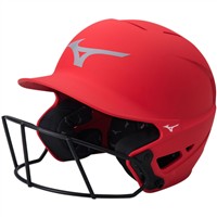 Mizuno F6 Solid Fastpitch Softball Batting Helmet, Red