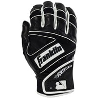 Franklin Adult Powerstrap Chrome Batting Glove, Black