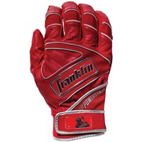 Franklin Adult Powerstrap Chrome Batting Glove, Red