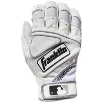 Franklin Adult Powerstrap Chrome Batting Glove, White