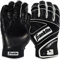 Franklin Adult Powerstrap Chrome Batting Glove, Black