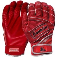 Franklin Adult Powerstrap Chrome Batting Glove, Red