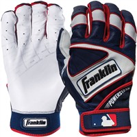 Franklin Adult Powerstrap Chrome Batting Glove, Navy