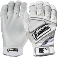 Franklin Adult Powerstrap Chrome Batting Glove, White