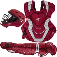 Easton Adult Elite X Catcher's Set, Cardinal/Grey