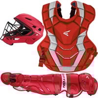 Easton Adult Elite X Catcher's Set, Red/Silver