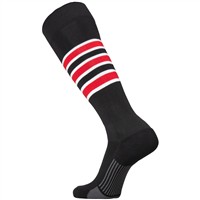 TCK Dugout Series OTC Baseball and Softball Socks, Black/Scarlet
