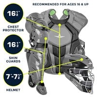All Star Adult System7 Axis Pro Catcher's Set, Navy/Scarlet