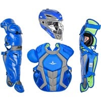 All Star Adult System7 Axis Pro Catcher's Set, Royal/Grey