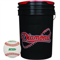 Diamond DOL-A Official League Leather 30-Ball Baseball Bucket, 1-z