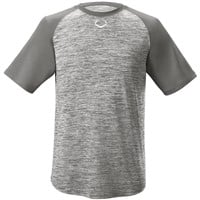 Evoshield Youth Heather Tech Baseball T-Shirt, Charcoal