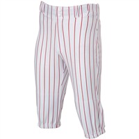 Champro Youth Triple Crown Pinstripe Knicker Baseball Pants, White/Scarlet