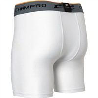 Champro Men's Compression Baseball Boxer Short w/Cup, White