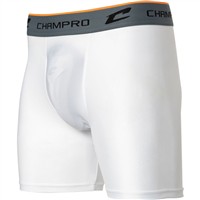 Champro Men's Compression Baseball Boxer Short w/Cup, White
