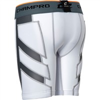 Champro Youth Wind-Up Compression Baseball Sliding Short w/Cup, White