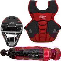 Rawlings Adult Velo 2.0 Catcher's Set, Black/Scarlet