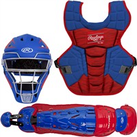 Rawlings Adult Velo 2.0 Catcher's Set, Royal/Scarlet