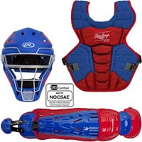Rawlings Adult Velo 2.0 Catcher's Set, Royal/Scarlet