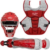 Rawlings Adult Velo 2.0 Catcher's Set, Scarlet/White