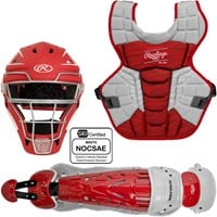 Rawlings Adult Velo 2.0 Catcher's Set, Scarlet/White