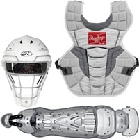 Rawlings Adult Velo 2.0 Catcher's Set, White/Silver