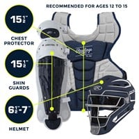 Rawlings Intermediate Velo 2.0 Catcher's Set, Black/Grey