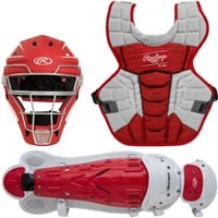 Rawlings Intermediate Velo 2.0 Catcher's Set, Scarlet/White