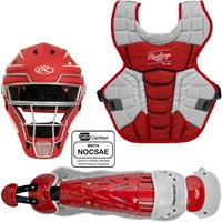 Rawlings Intermediate Velo 2.0 Catcher's Set, Scarlet/White