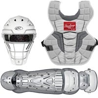Rawlings Intermediate Velo 2.0 Catcher's Set, White/Silver