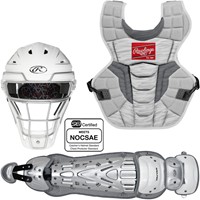 Rawlings Intermediate Velo 2.0 Catcher's Set, White/Silver