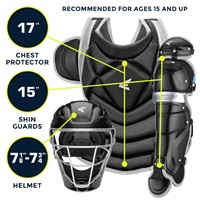 Easton Jen Schro The Fundamental Fastpitch Softball Catching Set (Large), White